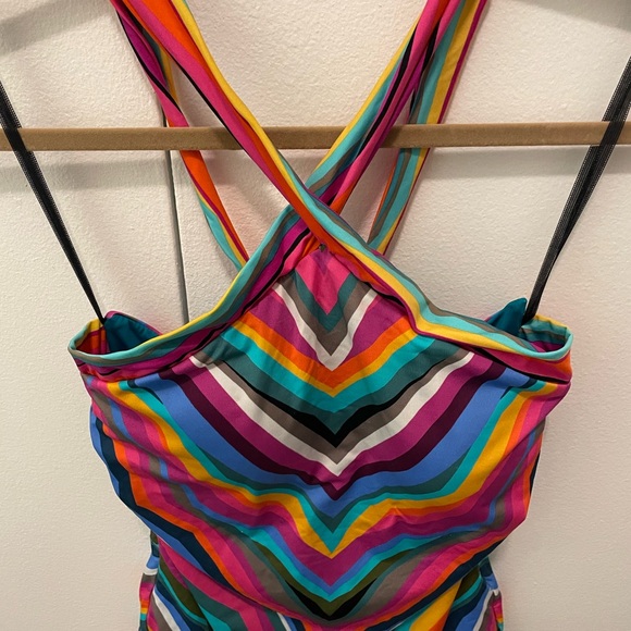 NWT Trina Turk Vibrant Striped One-Piece Reversible Swimsuit - Picture 5 of 7